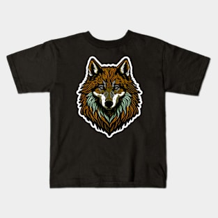 simple vector wolf sticker Kids T-Shirt